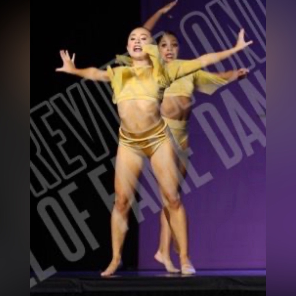 Custom 2pc Dance Competition Costume Gold & Yello… - image 6